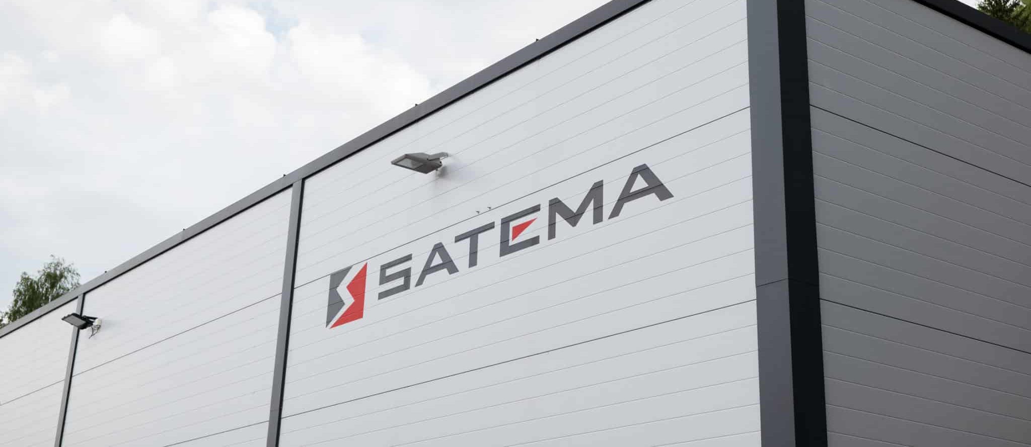 Satema logo på produksjonlokale